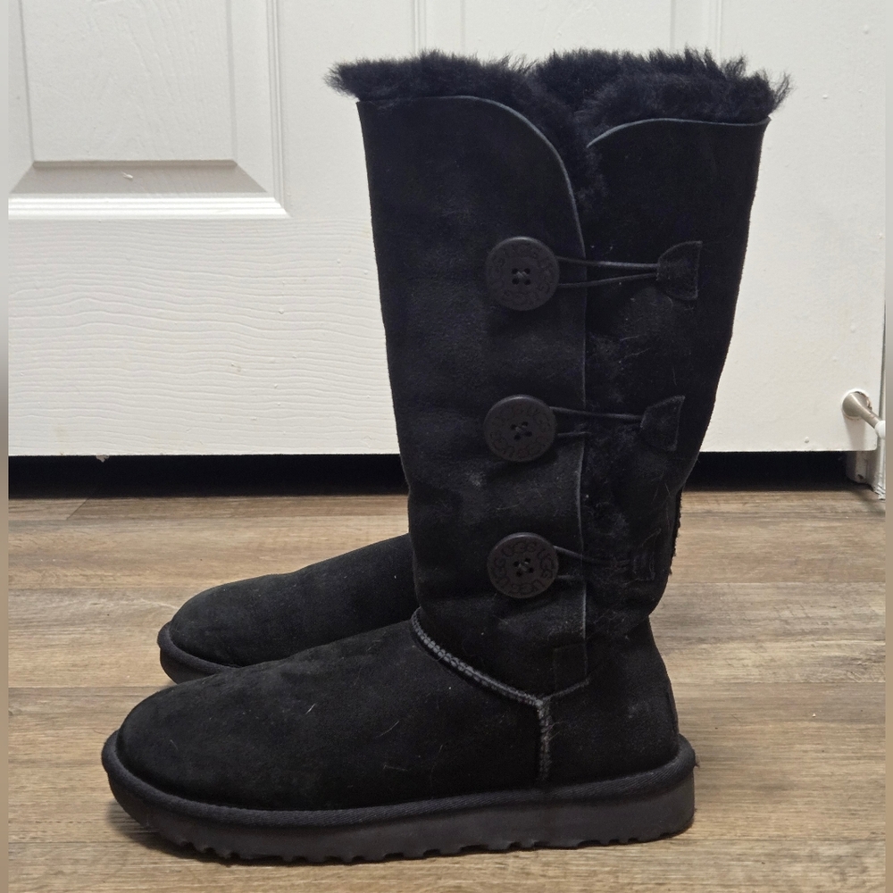 UGG Black Boots with Buttons